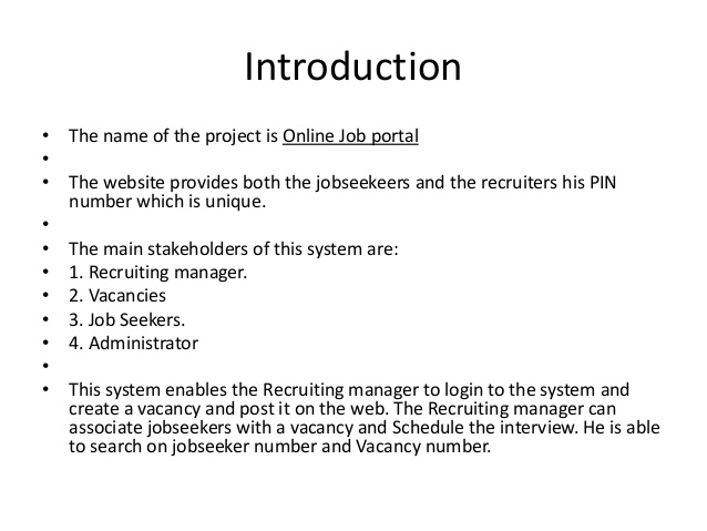 Online job portal project documentation in php pdf